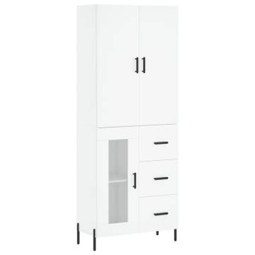 Stylish White Highboard - 69.5x34x180 cm | Hipomarket