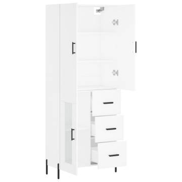 Stylish White Highboard - 69.5x34x180 cm | Hipomarket