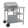 Gas BBQ Grill with 3-layer Side Table Black and Silver Colour silver Number of 1 