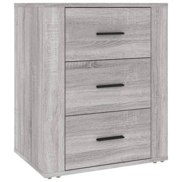 Stylish Grey Sonoma Bedside Cabinet - 50x36x60 cm