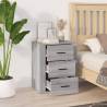 Stylish Grey Sonoma Bedside Cabinet - 50x36x60 cm