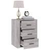 Stylish Grey Sonoma Bedside Cabinet - 50x36x60 cm