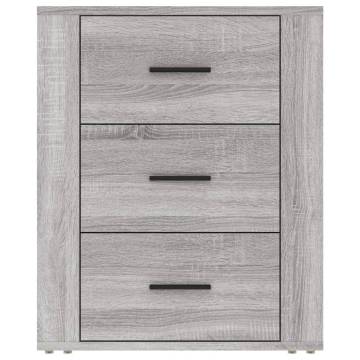 Stylish Grey Sonoma Bedside Cabinet - 50x36x60 cm