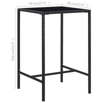 Garden Bar Table Black 70x70x110 cm - Stylish Outdoor Solution