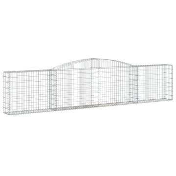 Arched Gabion Baskets 3 pcs | Galvanised Iron Garden Barriers