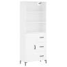 Elegant Highboard in White - 69.5x34x180 cm Engineered Wood