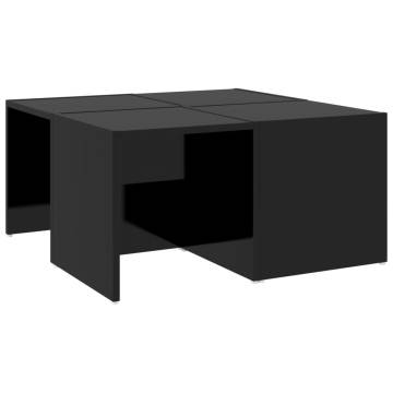 Stylish 4 pcs High Gloss Black Coffee Tables | HipoMarket