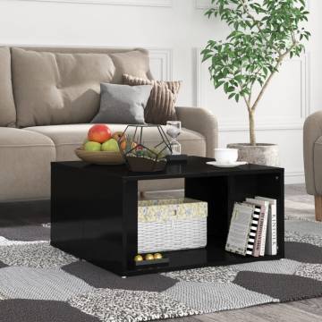 Stylish 4 pcs High Gloss Black Coffee Tables | HipoMarket