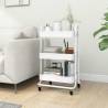 3-Tier Trolley White 43x34x79 cm Steel Colour white 