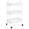 Durable 3-Tier White Trolley - Steel Storage Solution | Hipo Market