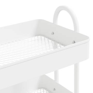 Durable 3-Tier White Trolley - Steel Storage Solution | Hipo Market