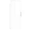 High Gloss White Wall Mounted Cabinets - 2 pcs | HipoMarket