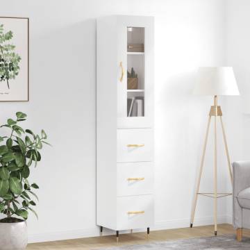 Highboard High Gloss White - Stylish Storage Solution