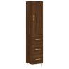 Elegant Highboard Brown Oak - 34.5x34x180 cm | Hipomarket