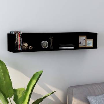 CD Wall Shelf Black 100x18x18 cm - Stylish Storage Solution