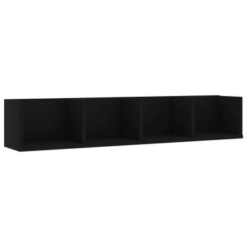 CD Wall Shelf Black 100x18x18 cm - Stylish Storage Solution