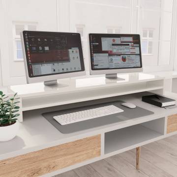 Monitor Stand High Gloss White - Ergonomic & Stylish Design