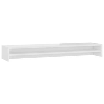 Monitor Stand High Gloss White - Ergonomic & Stylish Design