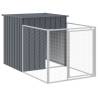 Durable Dog House with Run - Anthracite Galvanised Steel