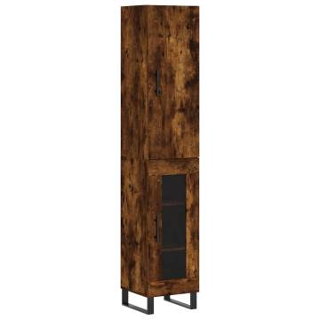 Elegant Highboard in Smoked Oak - 34.5x34x180 cm