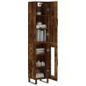 Elegant Highboard in Smoked Oak - 34.5x34x180 cm