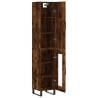 Elegant Highboard in Smoked Oak - 34.5x34x180 cm