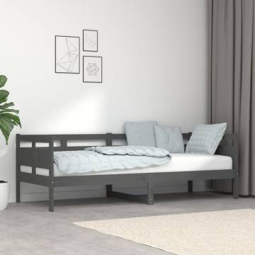 Day Bed Grey Solid Wood Pine 80x200 cm - Hipomarket