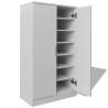 Stylish White Shoe Cabinet with 7 Shelves - Hipomarket