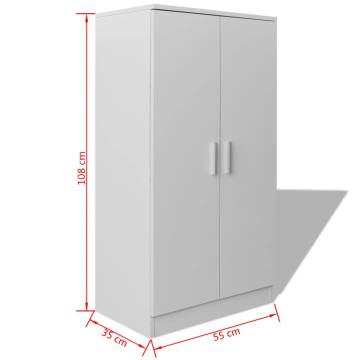 Stylish White Shoe Cabinet with 7 Shelves - Hipomarket