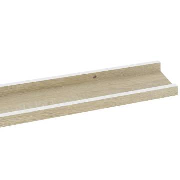 Stylish Wall Shelves Set - White & Sonoma Oak - 4 pcs