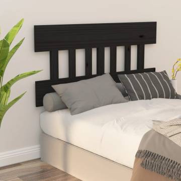 Stylish Black Solid Wood Bed Headboard - 183.5x3x81 cm