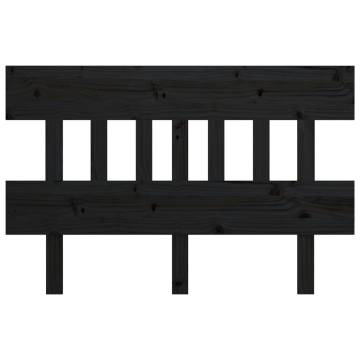 Stylish Black Solid Wood Bed Headboard - 183.5x3x81 cm