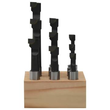 Boring Cutters 9 pcs 12 mm with Wood Base - High Precision Tool