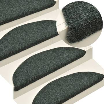 Self-Adhesive Stair Mats - 10 pcs Green, Non-Slip & Washable