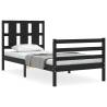 Stylish Bed Frame with Headboard - Black 100x200 cm | HipoMarket