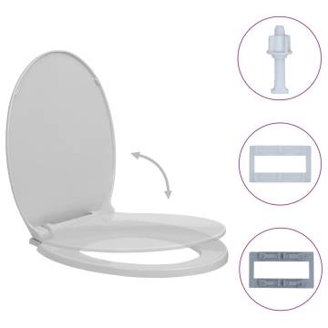 Soft-Close Toilet Seat Light Grey Oval | Durable & Easy to Clean