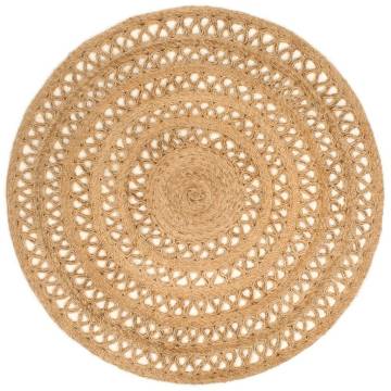 Hand-Braided Jute Area Rug 150 cm Round - Natural Home Decor