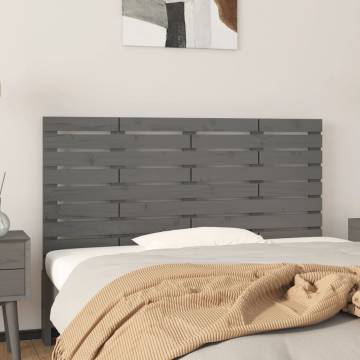 Wall Headboard Grey 146x3x63 cm Solid Pine Wood - HipoMarket