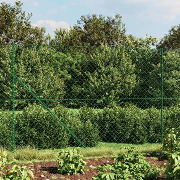 Chain Link Fence with Spike Anchors - Green 2x10 m