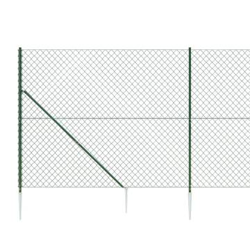 Chain Link Fence with Spike Anchors - Green 2x10 m