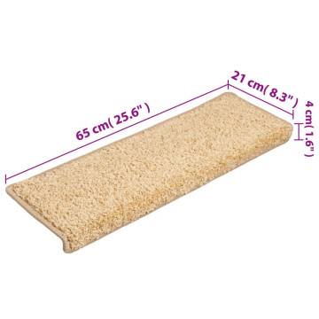 Brown Stair Mats 10 pcs 65x21x4 cm - Non-Slip & Washable