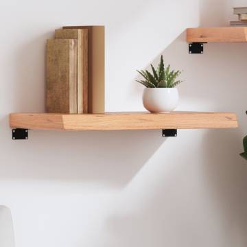 Wall Shelf Light Brown Solid Oak - 60x30x(2-6) cm | HipoMarket