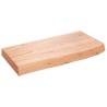 Wall Shelf Light Brown Solid Oak - 60x30x(2-6) cm | HipoMarket