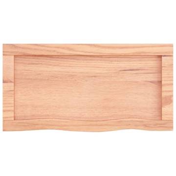 Wall Shelf Light Brown Solid Oak - 60x30x(2-6) cm | HipoMarket