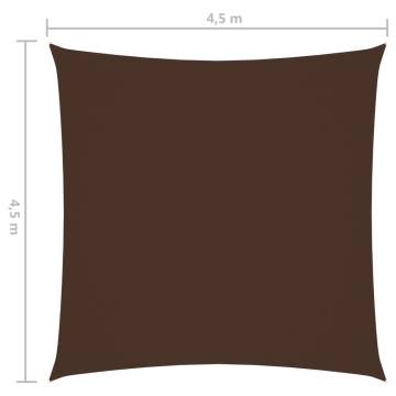 Sunshade Sail Oxford Fabric Square 4.5x4.5m Brown - Hipomarket