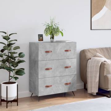 Chest of Drawers Concrete Grey - 69.5x34x90 cm Engineered Wood