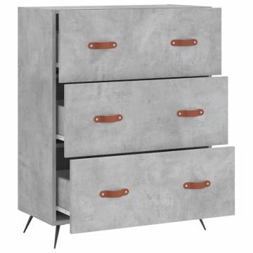 Chest of Drawers Concrete Grey - 69.5x34x90 cm Engineered Wood