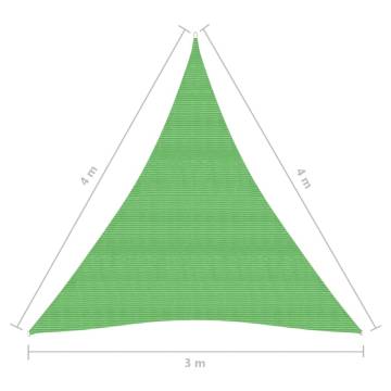 Light Green Sunshade Sail 3x4x4 m HDPE - Ideal Outdoor Shelter