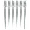 Ground Spikes 6 pcs Silver 7x7x75 cm Galvanised Steel Size 7 x 7 x 75 cm Quantity in Package 6 