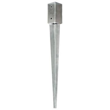 Ground Spikes 6 pcs Silver - Galvanised Steel 7x7x75 cm